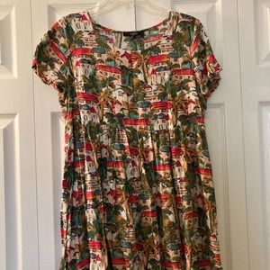 Printed babydoll dress